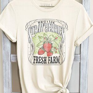 Strawberry Shirt, Strawberry Print Shirt, Retro Strawberry Shirt